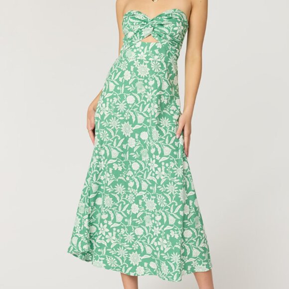 Trixxi Floral Strapless Midi Dress - Picture 1 of 7